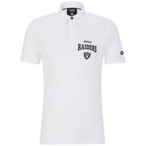 BOSS X NFL Las Vegas Raiders Punter-Poloshirt für Herren, weiß/schwarz