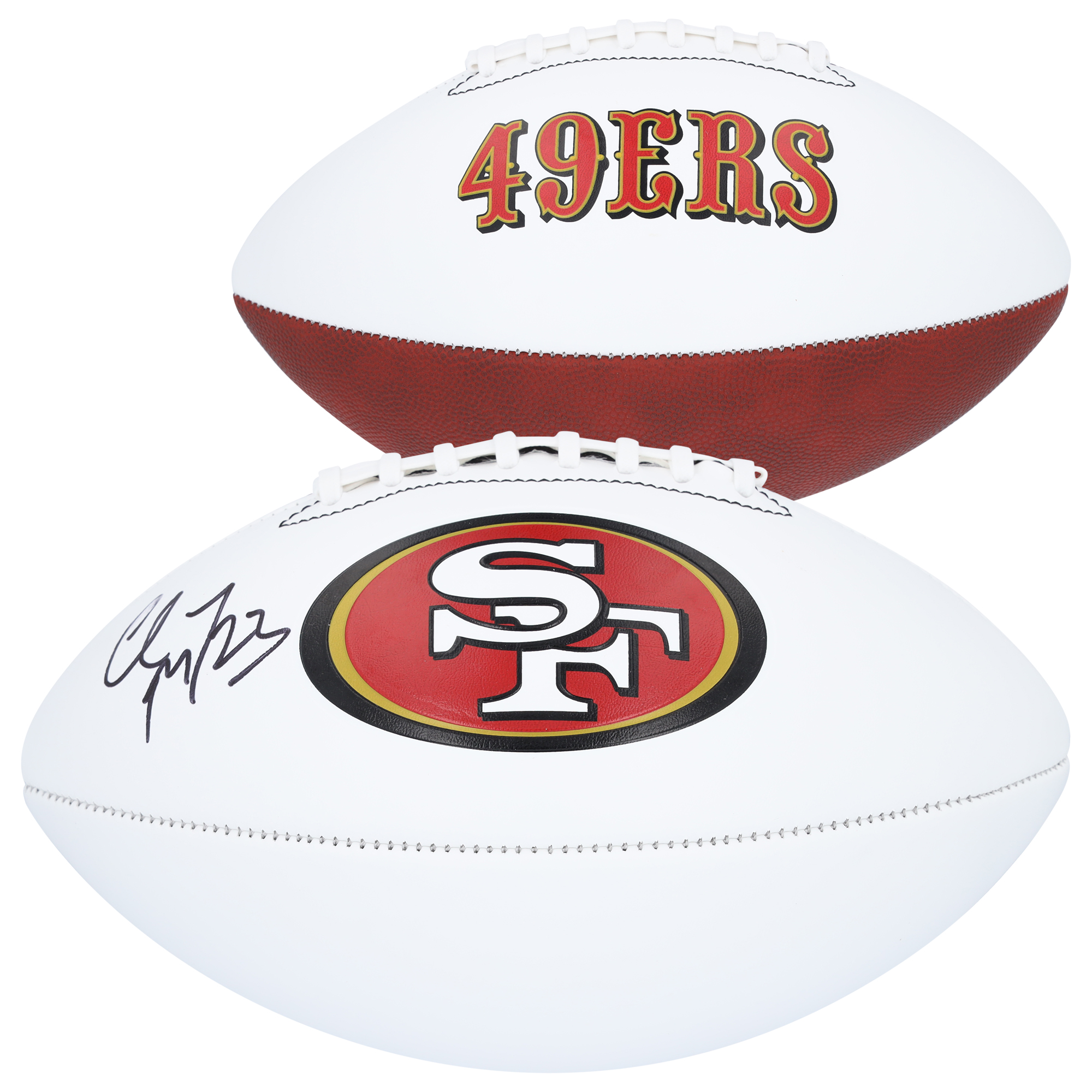 Christian McCaffrey San Francisco 49ers signierter weißer Panel-Football