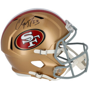 Christian McCaffrey San Francisco 49ers signierter Riddell Speed ​​Replica-Helm