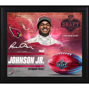 Paris Johnson Jr. Arizona Cardinals Faksimile-Signatur, gerahmt, 15 x 17 Zoll, 2023 NFL Draft Day Collage