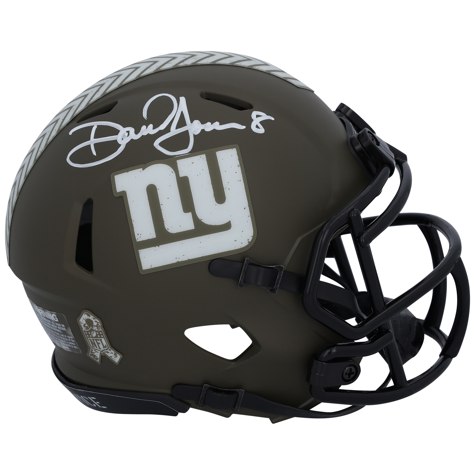 Daniel Jones New York Giants signierter Riddell 2022 Salute to Service Speed ​​Mini-Helm