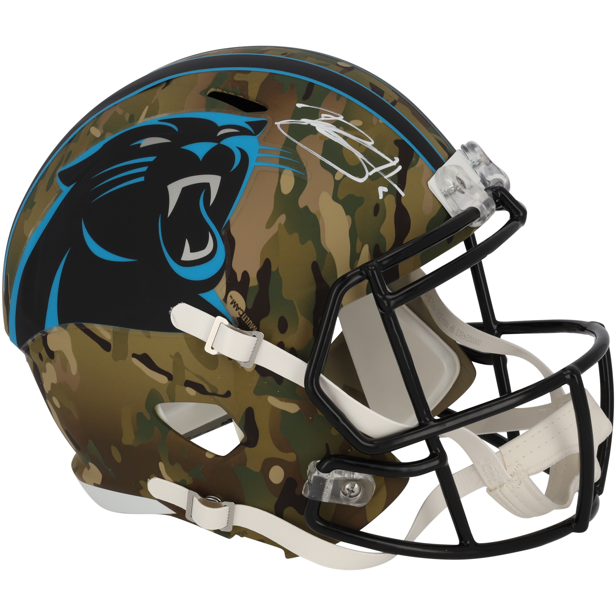 Bryce Young Carolina Panthers signierter Riddell Camo Speed ​​Replica-Helm