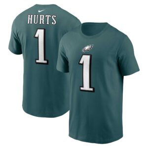Jalen verletzt Philadelphia Eagles Nike-T-Shirt mit Spielernamen und -nummer – Dunkelgrün
