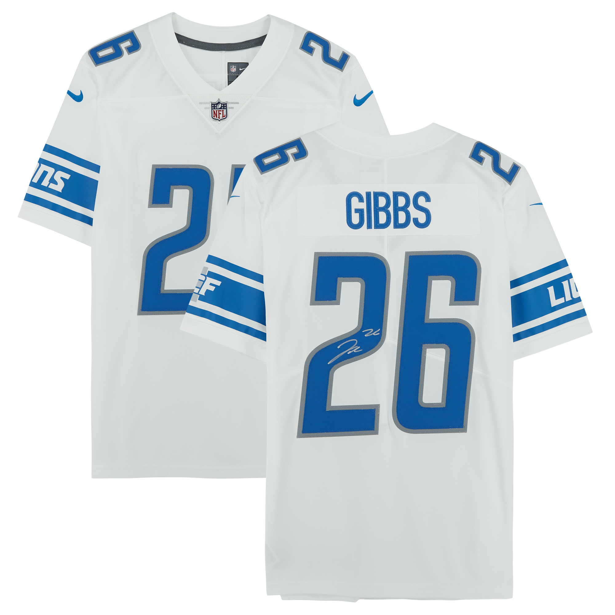 Jahmyr Gibbs – Detroit Lions – Signiertes weißes Nike Limited-Trikot