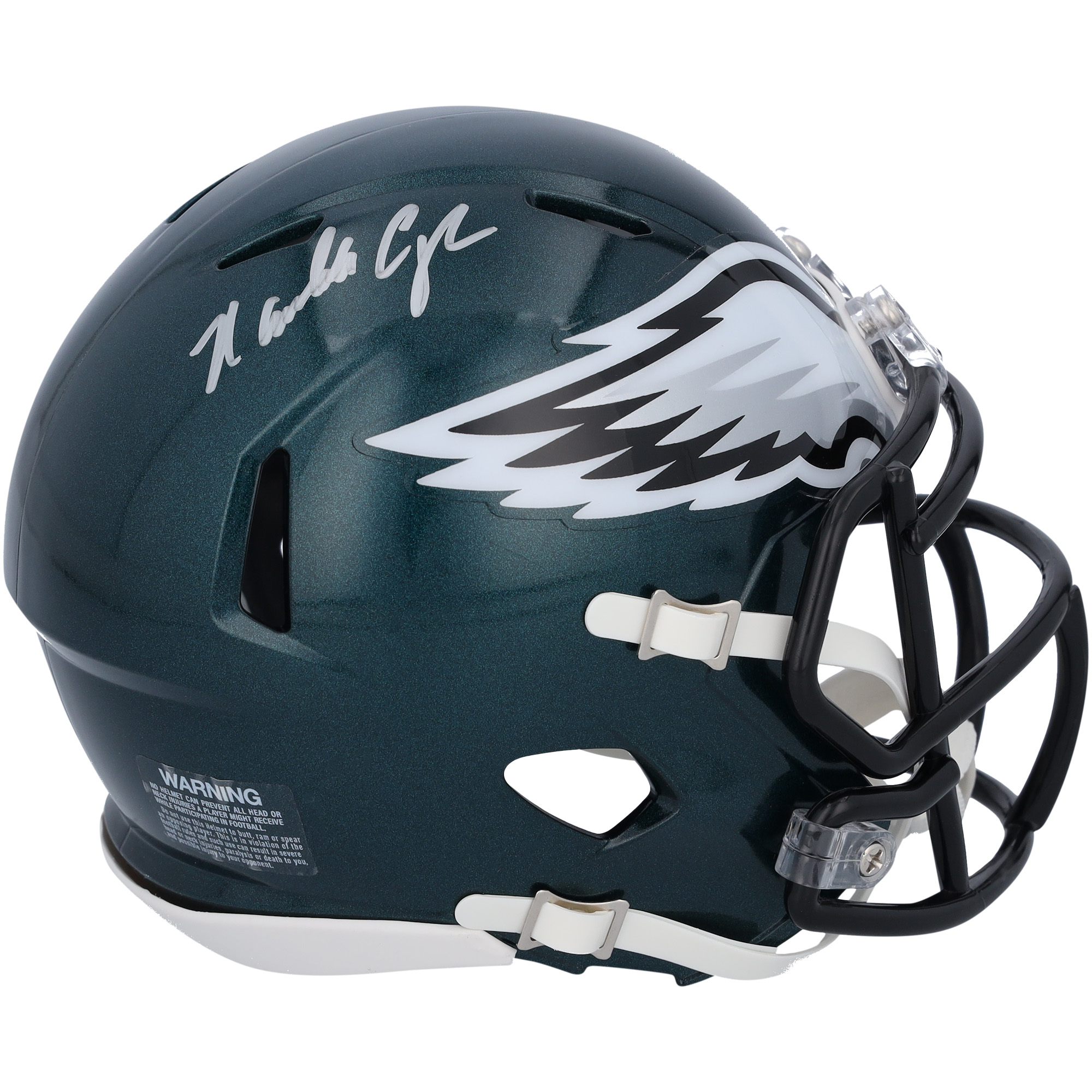 Von Randall Cunningham signierter Riddell Speed ​​Mini-Helm der Philadelphia Eagles