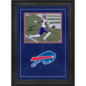 Stefon Diggs, Buffalo Bills, signiertes Deluxe-Foto im Rahmen, 20,3 x 25,4 cm, Touchdown gegen die New England Patriots