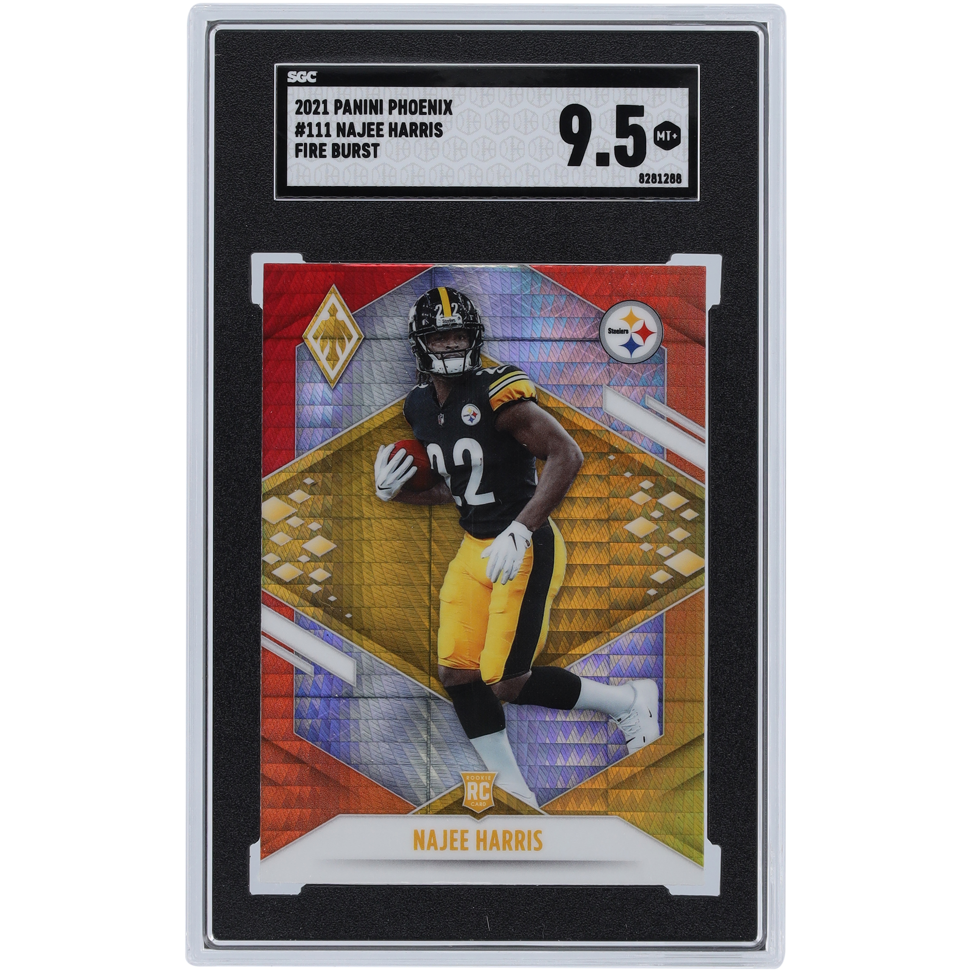 Najee Harris Pittsburgh Steelers 2021 Panini Phoenix Fire Burst #111 SGC Authentifizierte 9.5 Rookie-Karte