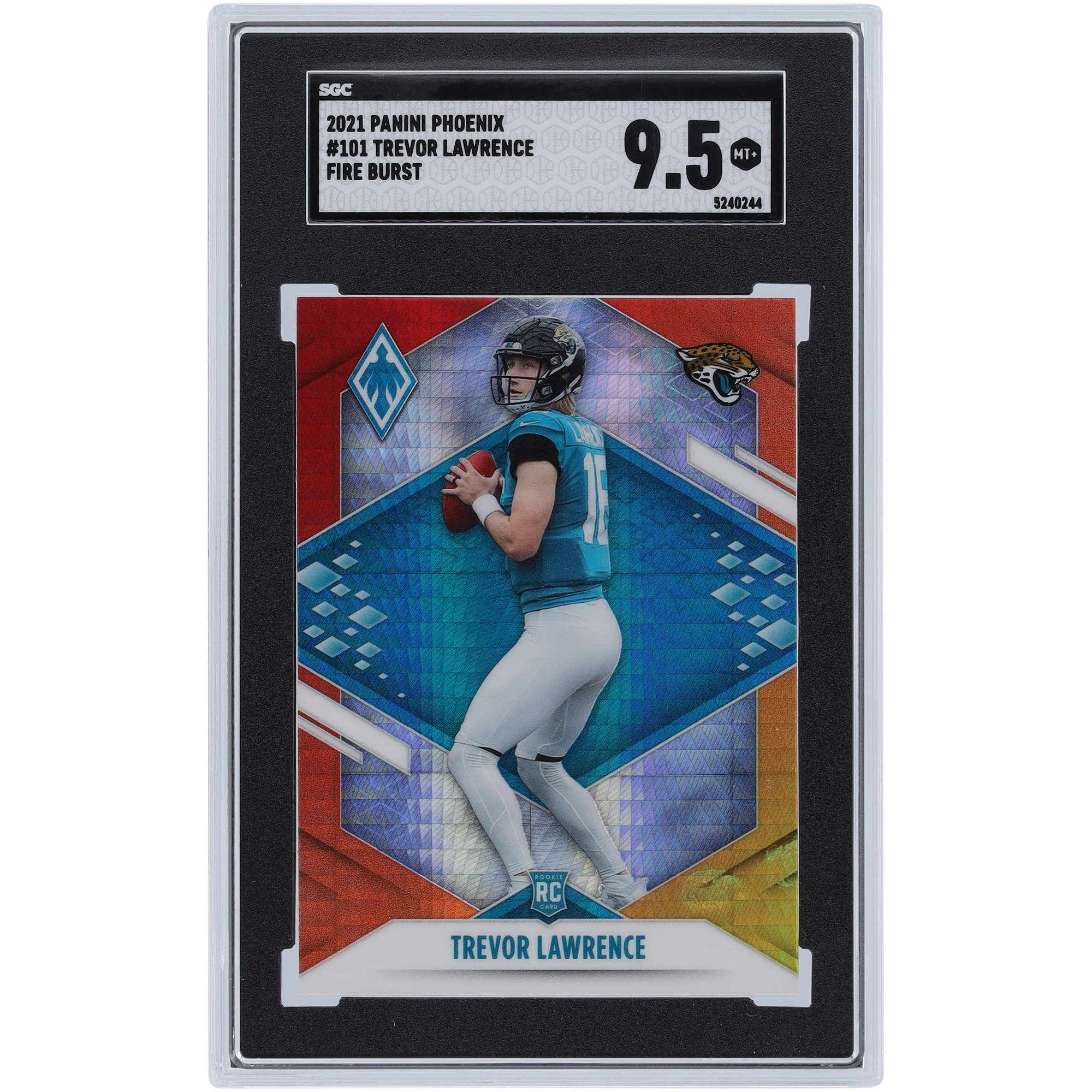 Trevor Lawrence Jacksonville Jaguars 2021 Panini Phoenix Fire Burst #101 SGC Authentifizierte 9.5 Rookie-Karte