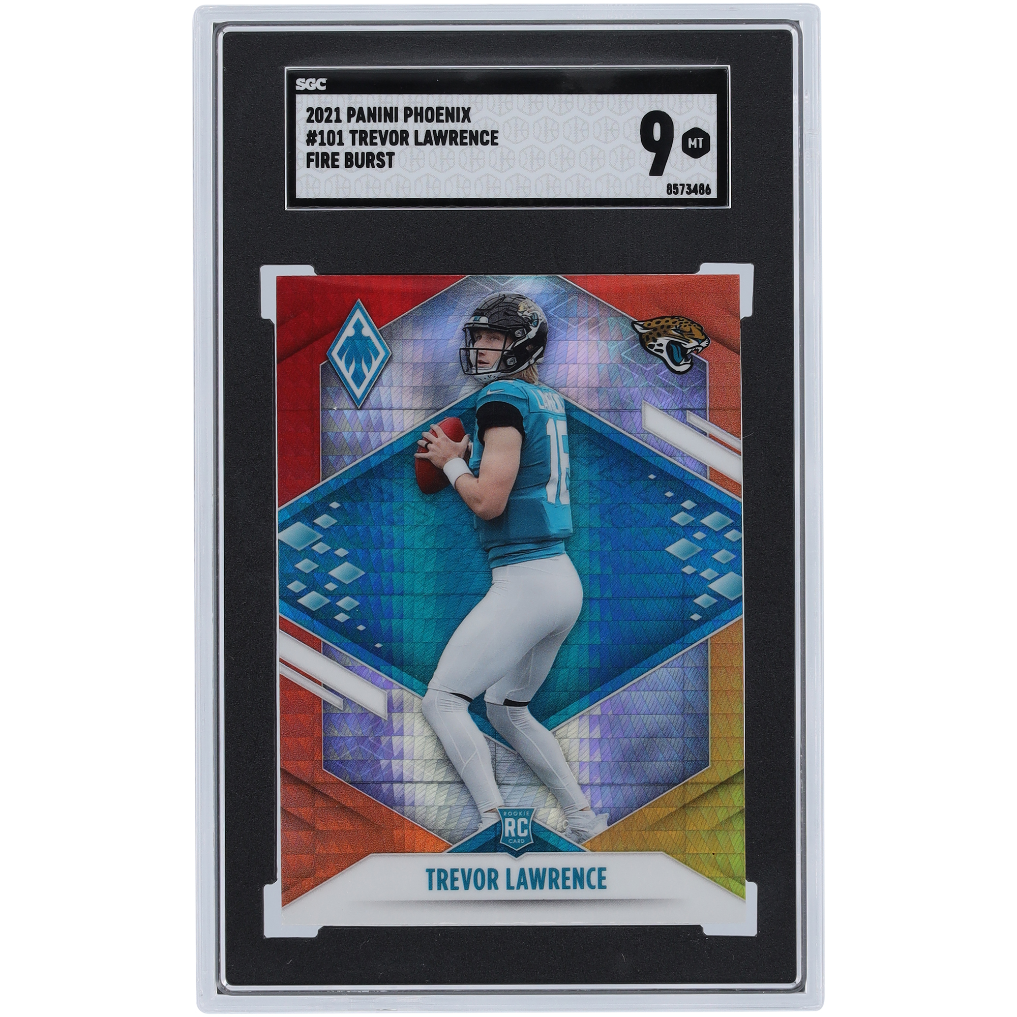 Trevor Lawrence Jacksonville Jaguars 2021 Panini Phoenix Fire Burst #101 SGC Authentifizierte 9 Rookie-Karte