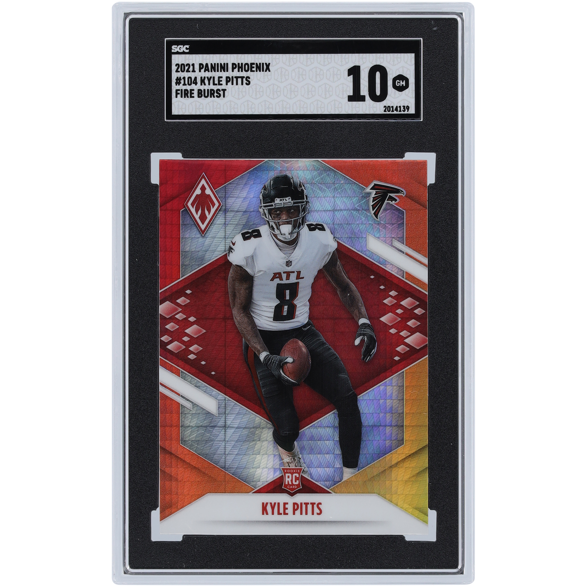 Kyle Pitts Atlanta Falcons 2021 Panini Phoenix Fire Burst #104 SGC Authentifizierte 10 Rookie-Karte