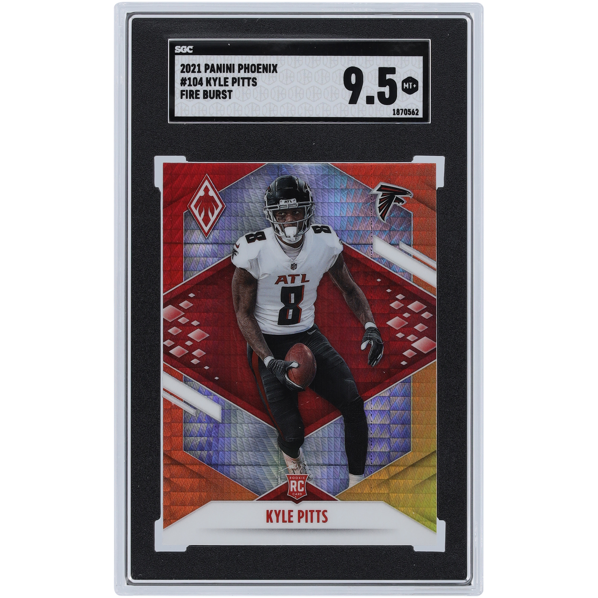 Kyle Pitts Atlanta Falcons 2021 Panini Phoenix Fire Burst #104 SGC Authentifizierte 9.5 Rookie-Karte