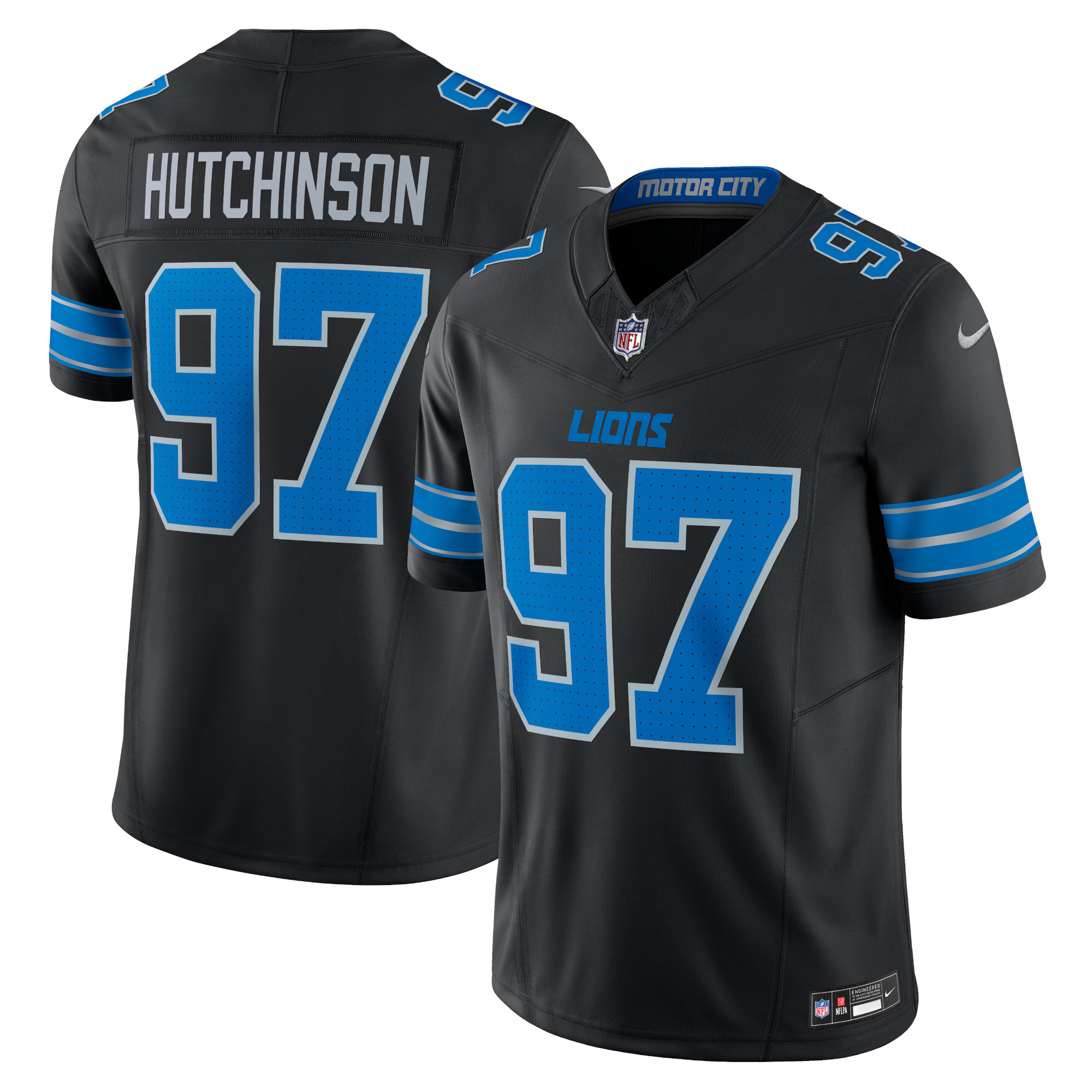 Schwarzes Nike Aidan Hutchinson Detroit Lions 2. Alternativtrikot Vapor F.U.S.E. Limited für Herren