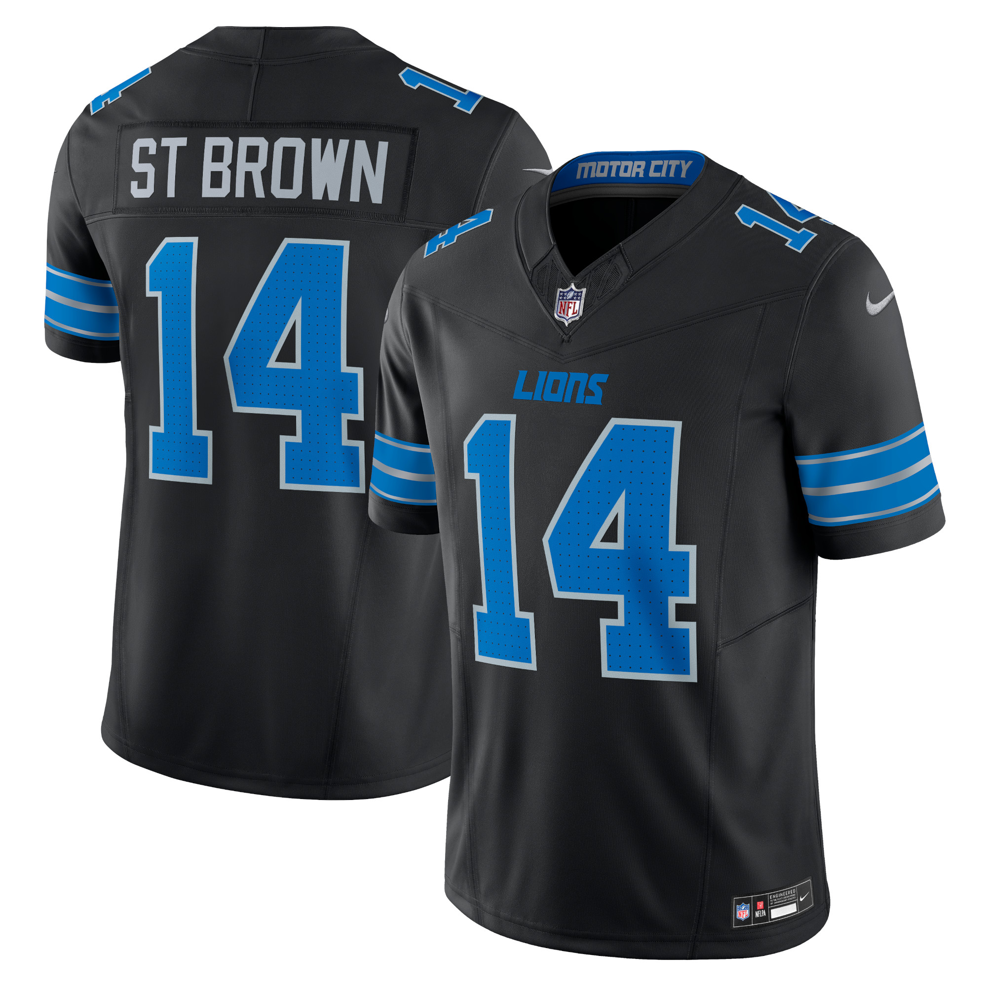 Herren Nike Amon-Ra St. Braun Schwarz Detroit Lions 2. Alternative Vapor F.U.S.E. Limited Trikot