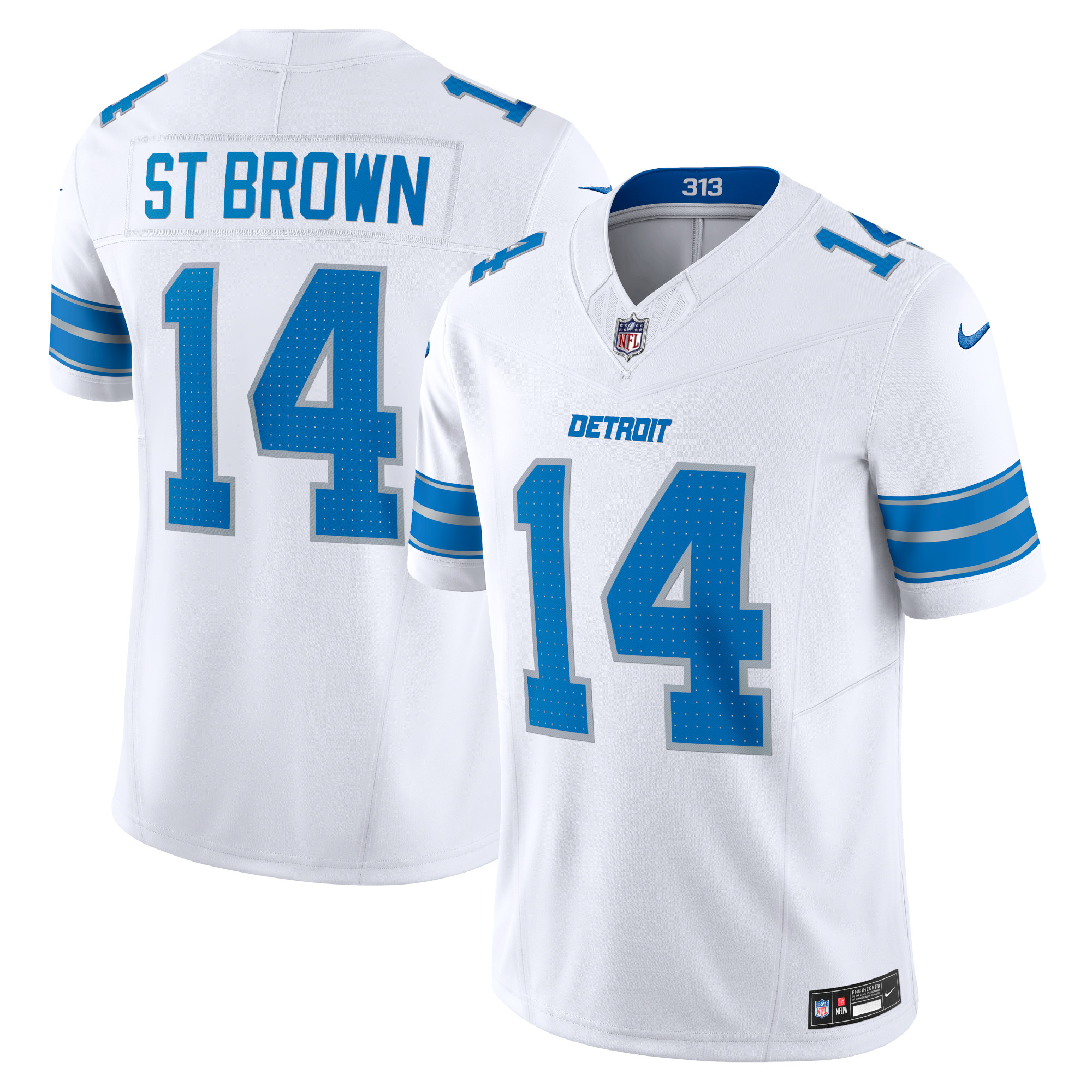 Nike Amon-Ra St. Braun-Weiß Detroit Lions Vapor F.U.S.E. Limited Trikot für Herren