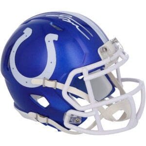 Jonathan Taylor Indianapolis Colts Autogramm Riddell Flash Alternate Speed ​​Mini Helm – Signiert mit weißer Tinte