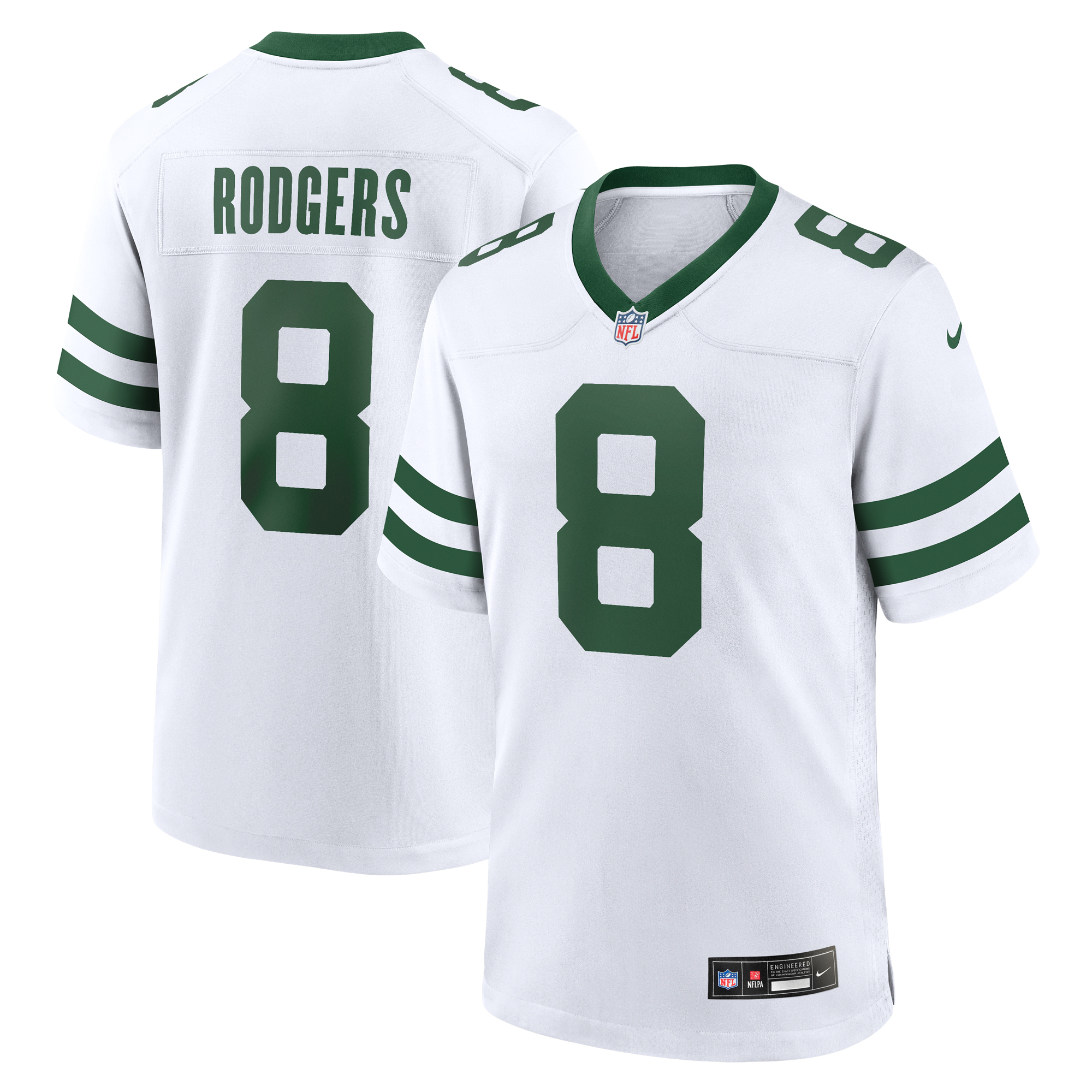 New York Jets Nike Secondary Game Ausweichtrikot – Weiß – Aaron Rodgers – Herren