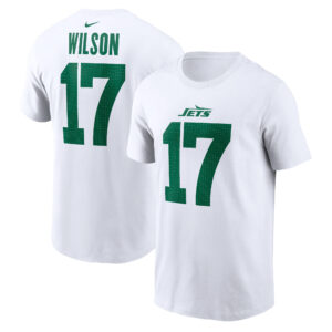 Nike Garrett Wilson New York Jets Legacy-T-Shirt mit Spielername und -nummer für Herren in Weiß