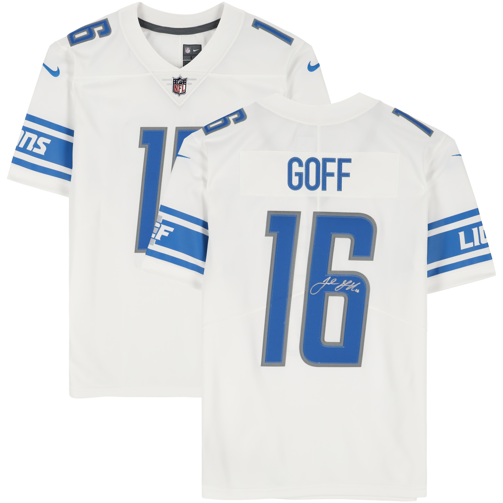 Jared Goff Detroit Lions signiertes weißes Nike Limited-Trikot