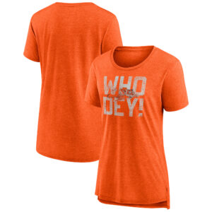 Cincinnati Bengals Our Pastime Fanatics Heather Orange Tri-Blend T-Shirt für Damen
