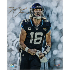 Autogrammfoto „Scream“ von Trevor Lawrence, Jacksonville Jaguars, 16 x 20 Zoll – mit Goldtinte signiert – limitierte Auflage von 16