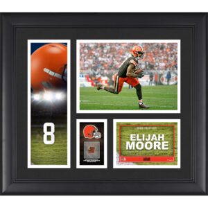 Elijah Moore Cleveland Browns, gerahmte 15 x 17 Zoll große Spielercollage mit einem Stück eines Spielballs