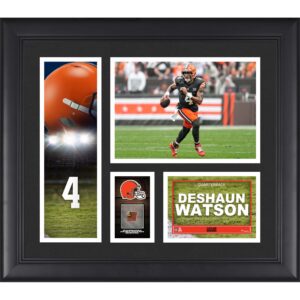 Deshaun Watson Cleveland Browns Gerahmte 15″ x 17″ Spielercollage mit einem Stück eines Spielballs