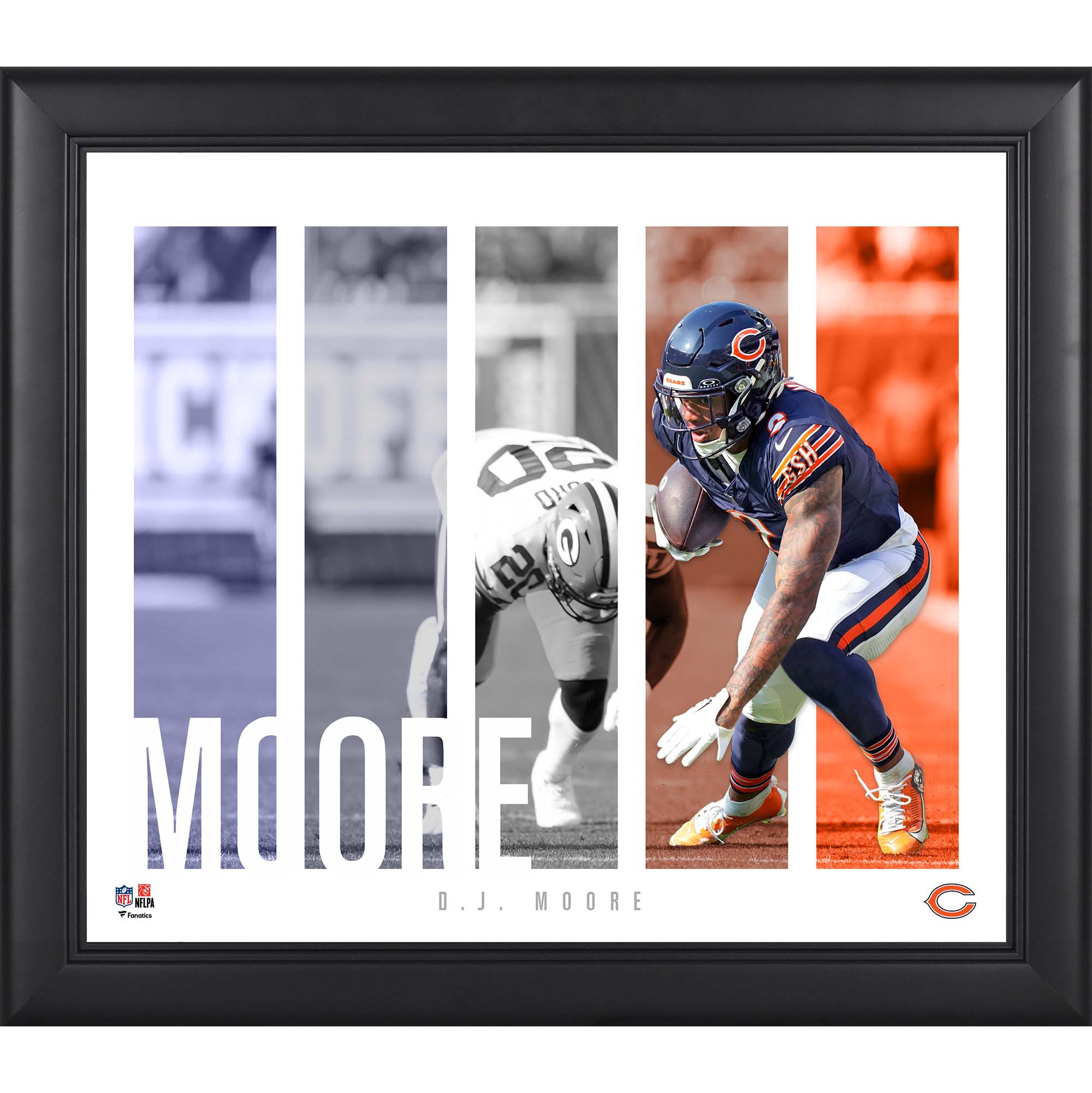 D.J. Moore Chicago Bears Gerahmte 15″ x 17″ Spielerpanel-Collage