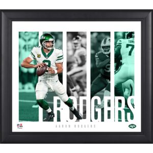 Aaron Rodgers New York Jets Gerahmte 15″ x 17″ Spielerpanel-Collage