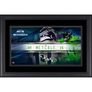 DK Metcalf Seattle Seahawks Faksimile-Signatur, gerahmt, 10 x 18 Zoll, Spieler-Namensschild-Collage