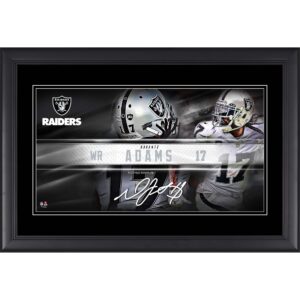 Davante Adams Las Vegas Raiders Faksimile-Signatur, gerahmt, 10 x 18 Zoll, Spieler-Namensschild-Collage