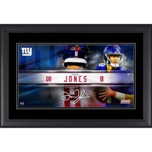 Daniel Jones New York Giants Faksimile-Signatur, gerahmt, 10 x 18 Zoll, Spieler-Namensschild-Collage