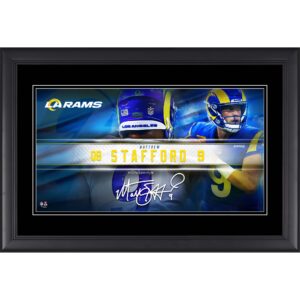 Matthew Stafford Los Angeles Rams Faksimile Signatur gerahmt 10″ x 18″ Spieler-Namensschild-Collage