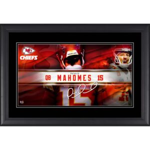 Patrick Mahomes Kansas City Chiefs Faksimile-Signatur, gerahmt, 10 x 18 Zoll, Spieler-Namensschild-Collage