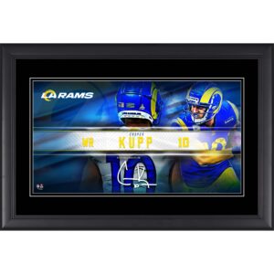 Cooper Kupp Los Angeles Rams Faksimile-Signatur, gerahmt, 10 x 18 Zoll, Spieler-Namensschild-Collage