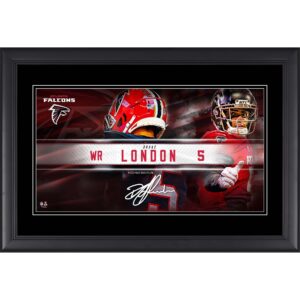 Drake London Atlanta Falcons Faksimile-Signatur, gerahmt, 25,4 x 45,7 cm, Spieler-Namensschild-Collage