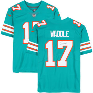 Jaylen Waddle – Miami Dolphins – Signiertes Aquamarines Nike-Limitiertes Trikot