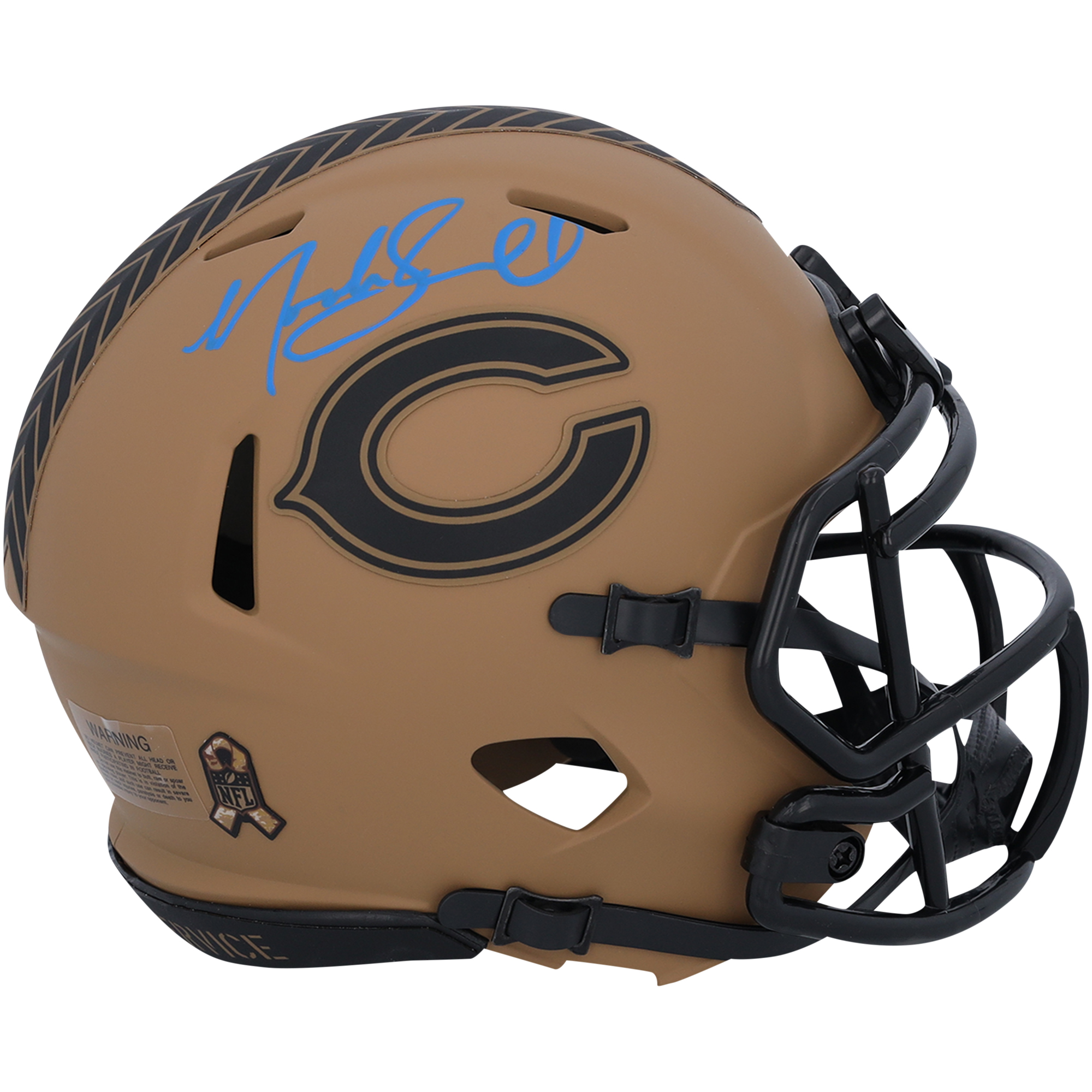 Noah Sewell Chicago Bears signierter Riddell 2023 Salute to Service Speed ​​Mini-Helm