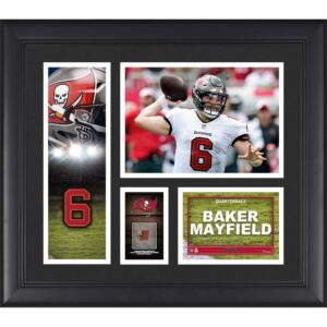 Baker Mayfield Tampa Bay Buccaneers Gerahmte 15″ x 17″ Spielercollage mit einem Stück eines Spielballs