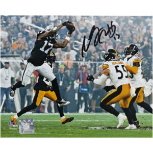 Autogrammfoto „Catch in Black Jersey“ von Davante Adams von den Las Vegas Raiders, 20,3 x 25,4 cm