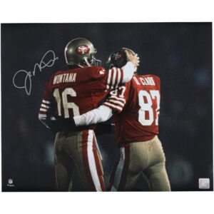 Joe Montana, San Francisco 49ers, signiertes Foto, 16 x 20 Zoll, mit Dwight Clark