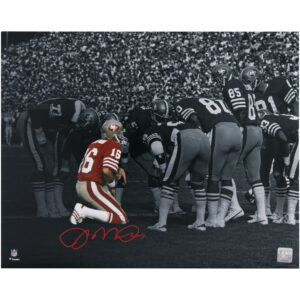 Signiertes Huddle Spotlight-Foto von Joe Montana, San Francisco 49ers, 16 x 20 Zoll