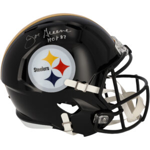 Joe Greene Pittsburgh Steelers signierter Riddell Speed ​​Replica-Helm mit „HOF 87“-Aufschrift