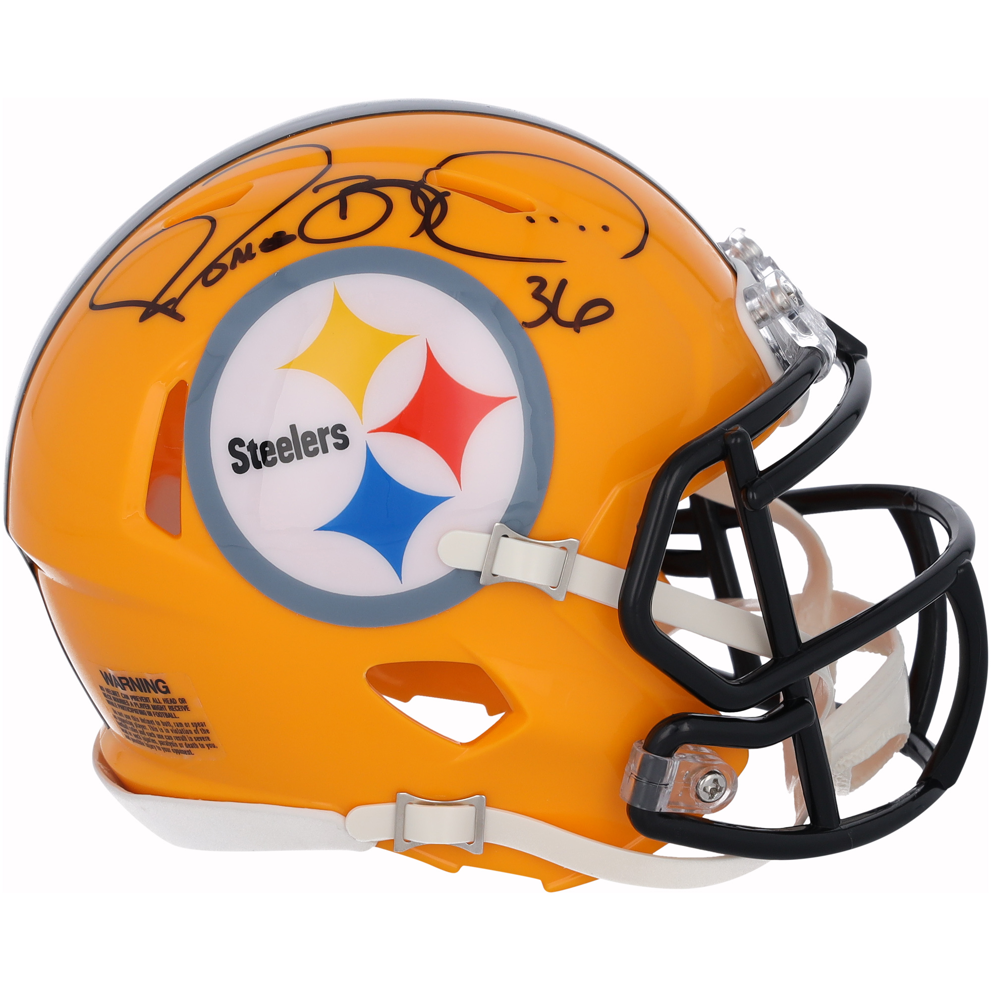 Jerome Bettis Pittsburgh Steelers signierter Riddell Gold Speed ​​Mini-Helm