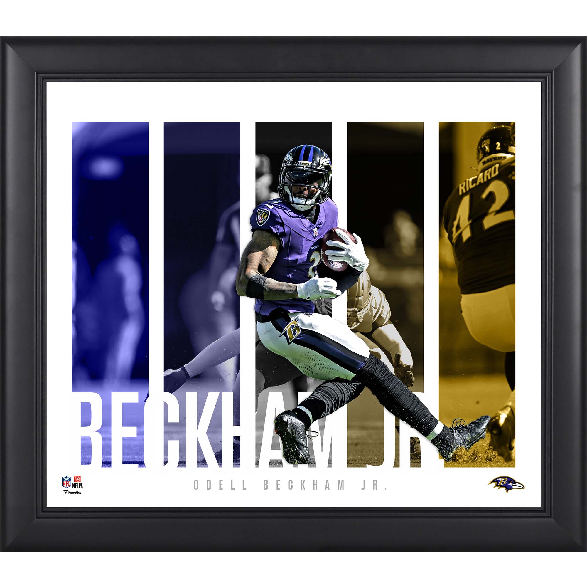 Odell Beckham Jr. Baltimore Ravens, gerahmte 15 x 17 Zoll große Spielerpanel-Collage