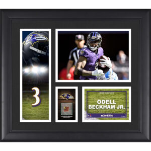 Odell Beckham Jr. Baltimore Ravens, gerahmte 15 x 17 Zoll große Spielercollage mit einem Stück eines Spielballs