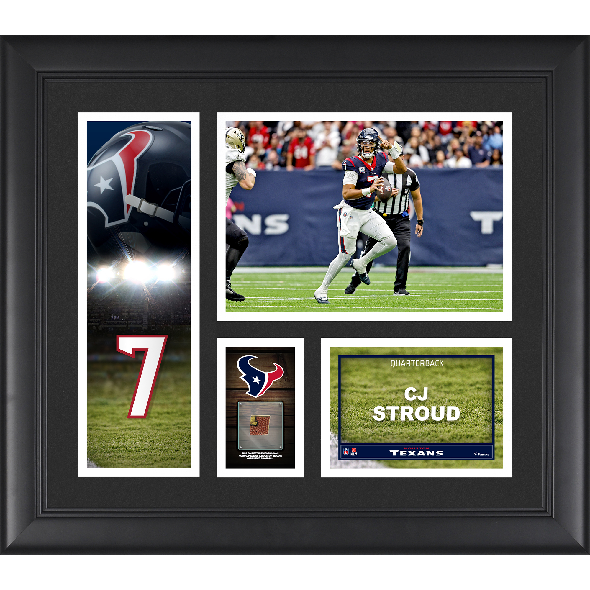 C.J. Stroud Houston Texans, gerahmte 15 x 17 Zoll große Spielercollage mit einem Stück eines Spielballs