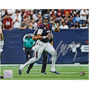 C.J. Stroud, Houston Texans, signiertes 8″ x 10″ großes Foto mit Pointing Downfield vs. Saints