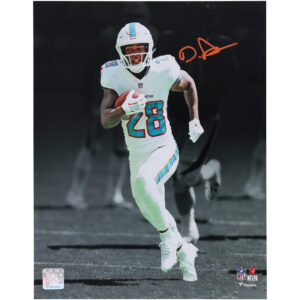 De’Von Achane Miami Dolphins signiertes 11″ x 14″ Touchdown Spotlight Foto