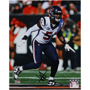 Will Anderson Jr., Houston Texans, signiertes Action-Foto im Hochformat, 20,3 x 25,4 cm