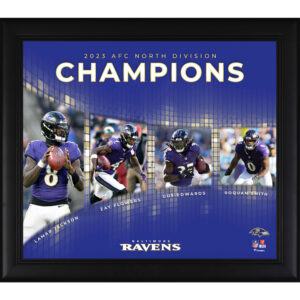 Baltimore Ravens 2023 AFC North Division Meister-Collage, 15 x 17 Zoll